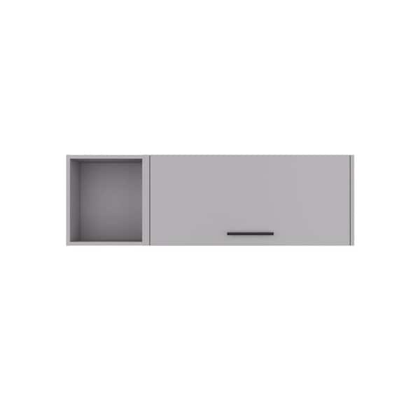 Anqtovp 47.20 in. W x 13 in. D x 14.90 in. H Bathroom Storage Wall Cabinet in White with Lift Up Door and Open Shelf