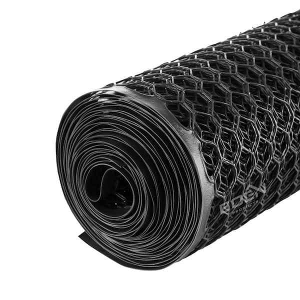 BOEN 50-Feet x 3-Feet Black Plastic Extruded Mesh Roll Fencing
