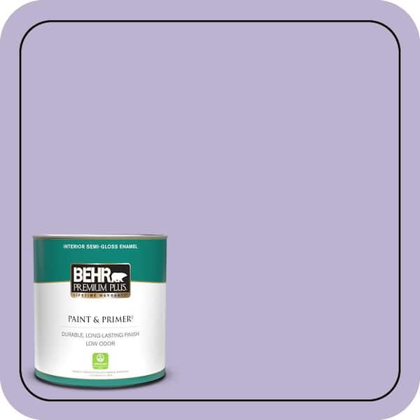 BEHR PREMIUM PLUS 1 qt. #M560-3 Grape Hyacinth Semi-Gloss Enamel Low Odor Interior Paint & Primer