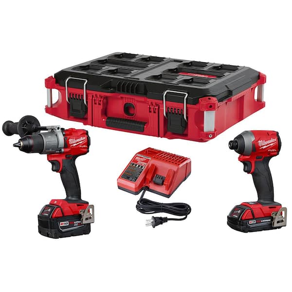 Milwaukee - M18 FUEL 18V Lithium-Ion Brushless Cordless Hammer Drill and Impact Driver Combo Kit (2-Tool) with PACKOUT Case