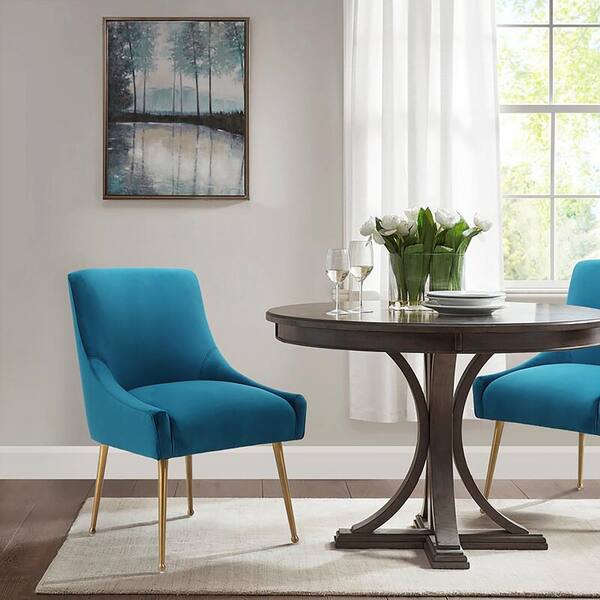 Boyel Living Light Blue Velvet, Sky Blue Velvet Dining Chairs
