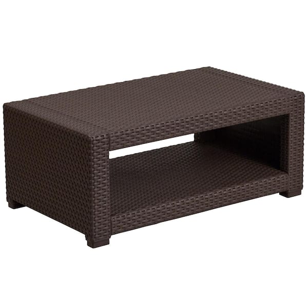 Carnegy Avenue Chocolate Brown Rectangle Wicker Outdoor Dining Table