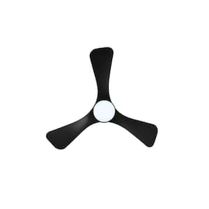 42 in. Dimmable Smart Indoor Black and Gold 3-Blades LED Ceiling Fan with Remote Control