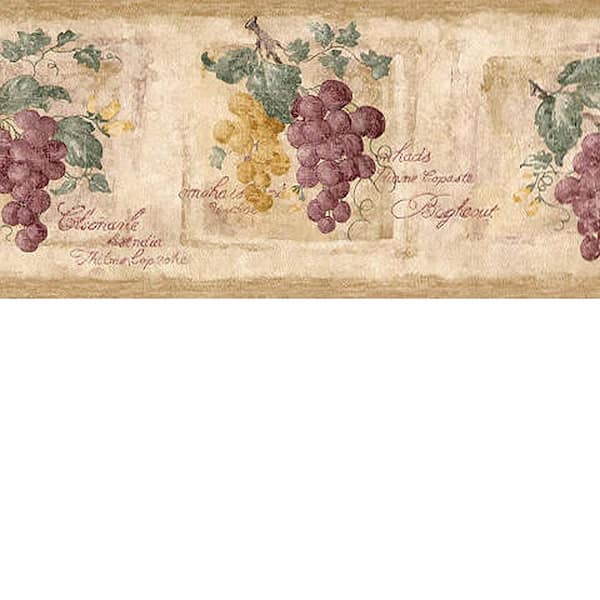 Brewster Purple Grapevine Wallpaper Border
