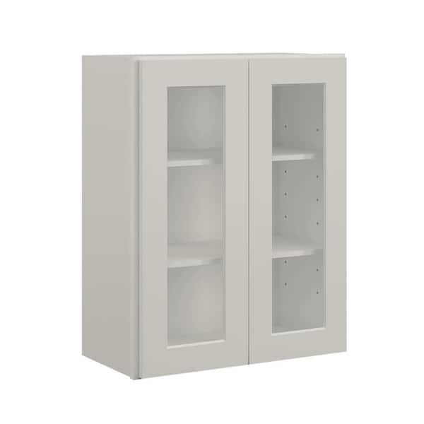 24 in. W x 12 in. D x 30 in. H in Shaker Dove Plywood Ready to Assemble Wall Cabinets with Shelf without Glass