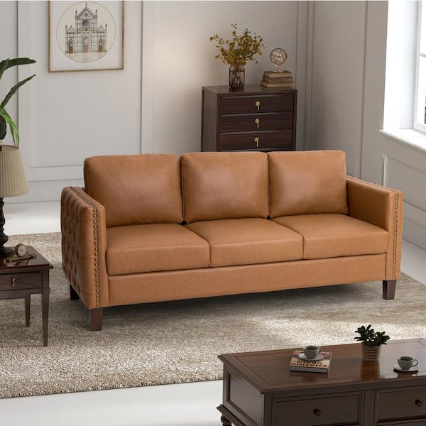 Nailhead Leather Sofa | Cabinets Matttroy