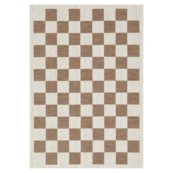 Daisy Brick and Ivory 8 ft. x 10 ft. Indoor/Outdoor Area Rug