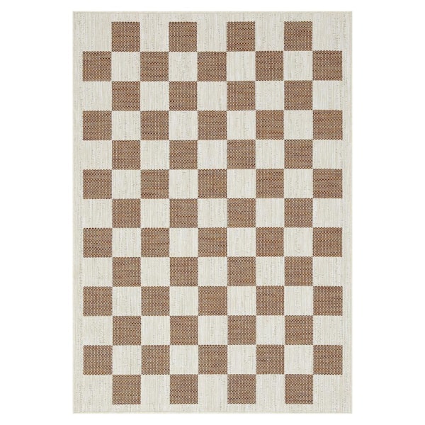 PLAYA RUG Daisy Brick and Ivory 5 ft. x 8 ft. Indoor/Outdoor Area Rug