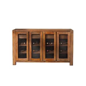 Shasta Salvaged Natural Wood 58 in. W Sideboard with Solid Wood, Wine Rack