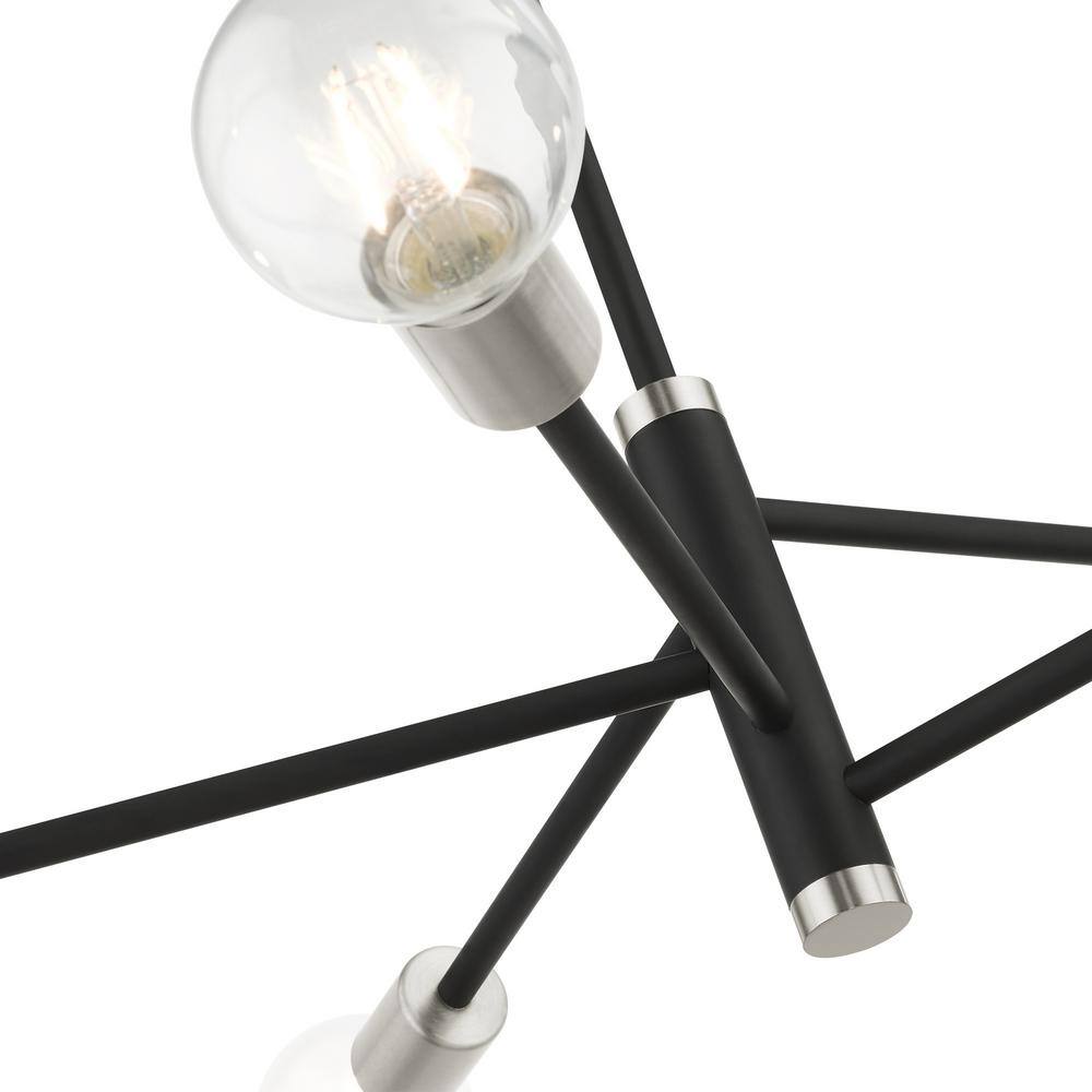 Bannister 5-Light Asymmetrical Black and Nickel Chandelier