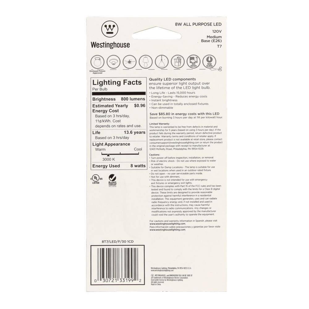 White Frosted Medium Base LED Light Bulb for Commercial Use
