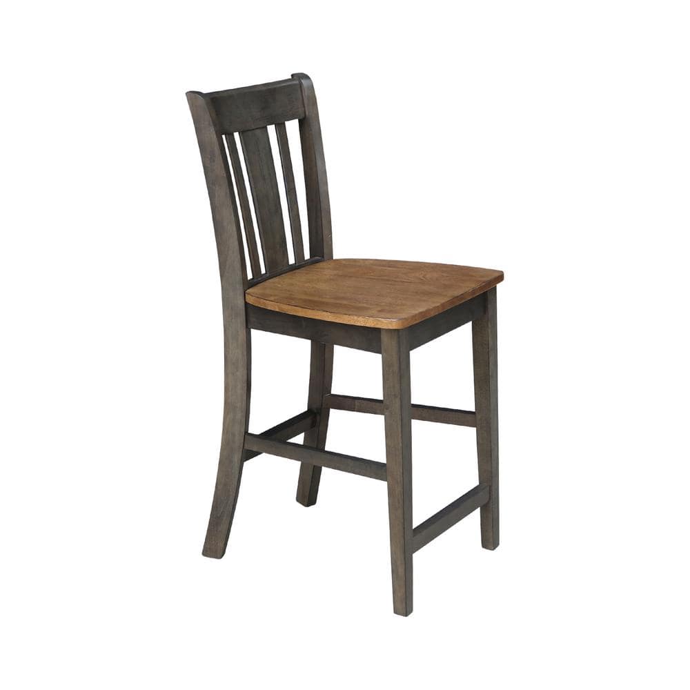 San Remo 24" Solid Wood Counterheight Stool in Hickory/Washed Coal