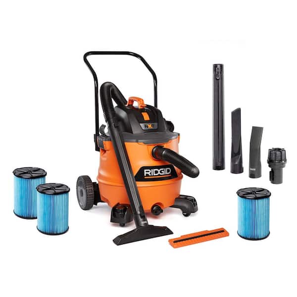 16 Gal. 6.5 Peak HP NXT Shop Vacuum HD1800 Wet Dry Vac with Cart, Additional Fine Dust Filters, Hose and Accessories