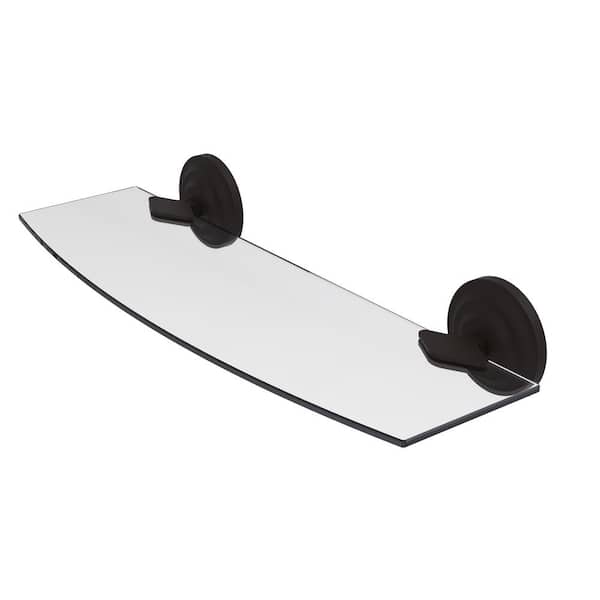 Allied Brass Que New 18 in. L x 3 in. H x 5 in. W Clear Glass Bathroom Shelf in Oil Rubbed Bronze