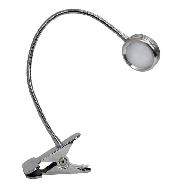 Simple Designs 20.82 in. High Power Chrome LED Clip Lamp Desk Light