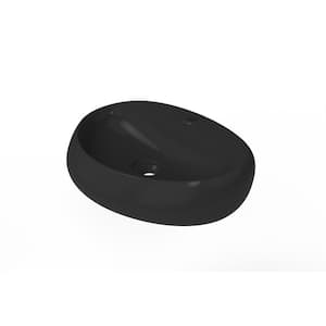 Rosaria Matte Black Oval Porcelain Sink