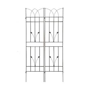 71 in. x 17.7 in. 2-Pack Metal Garden Trellis, Rustproof, Outdoor Trellis, Brown