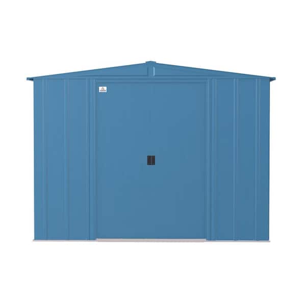 Arrow 8 ft. x 7 ft. Blue Metal Storage Shed With Gable Style Roof 51 Sq. Ft.