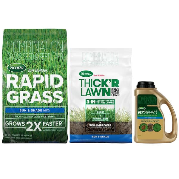 Scotts Turf Builder Grass Seed Annual Program Sun and Shade Mix for Small Lawns (Includes Rapid Grass, EZ Seed THICK'R LAWN)