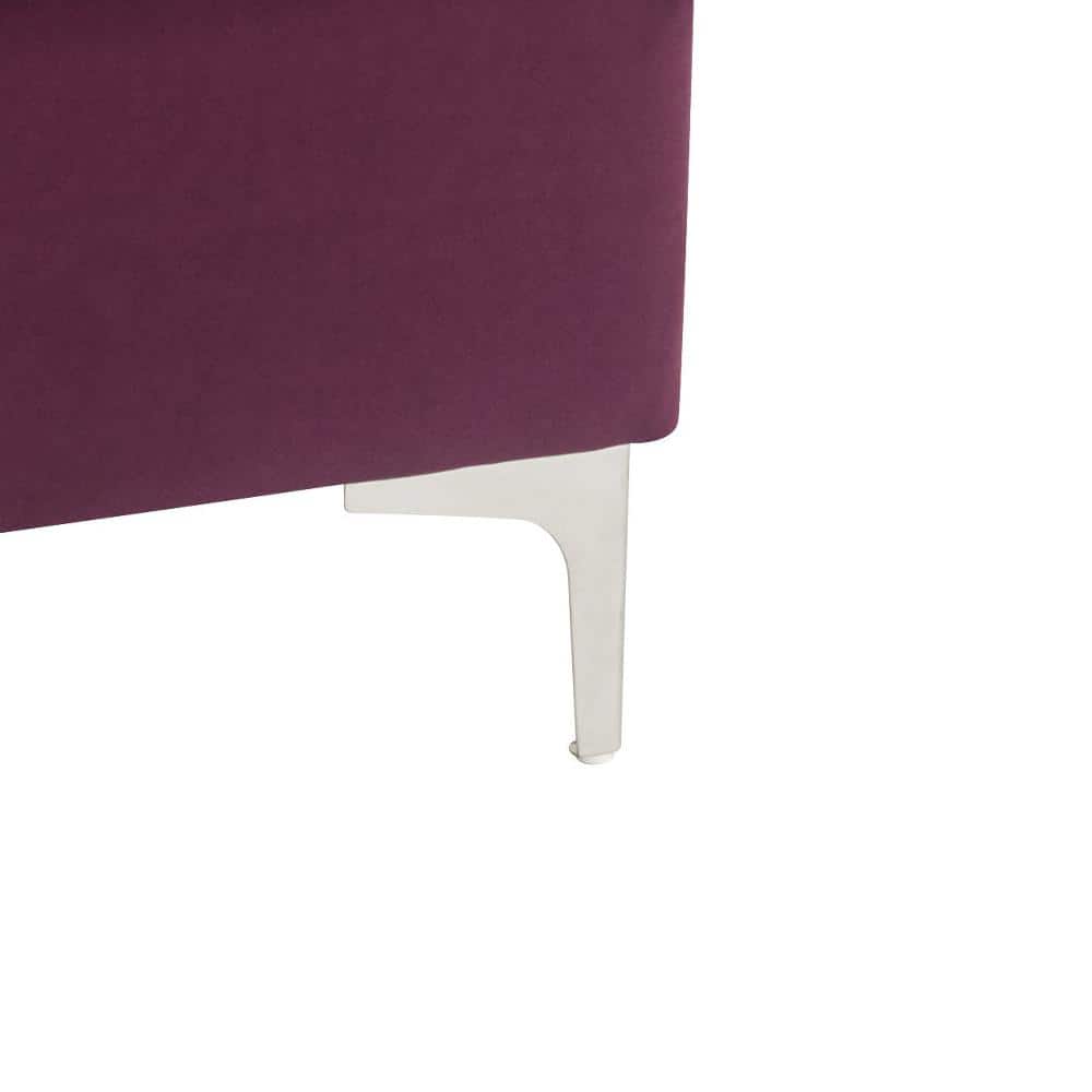 Jaszira Luxurious Burgundy Velvet Tufted Ottoman