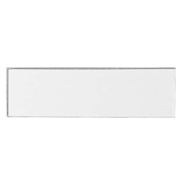 ABOLOS Forever White Straight Edge Subway 3 in. x 12 in. Glossy Metallic Glass Tile (4-Pack)