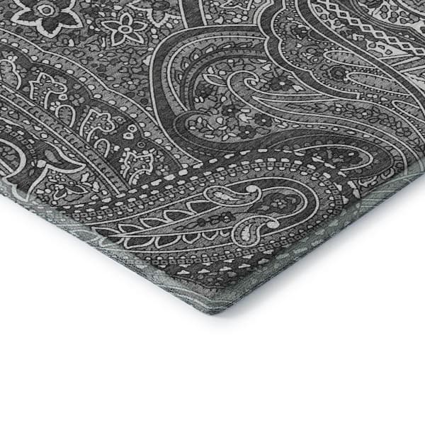 Mayfield Premium Machine Washable Indoor/Outdoor Geometric AMF623 Gray 10 ft. x 14 ft. Area Rug