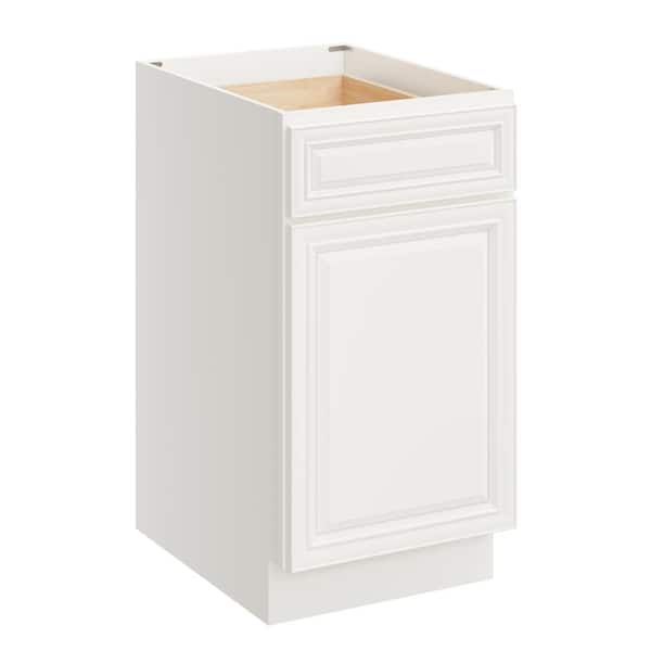 18 in. W x 24 in. D x 34.5 in. H Plywood Ready to Assemble Floor Base Kitchen Cabinet in Pearl White with Drawer