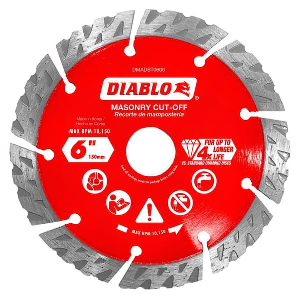 DIABLO 6 in. Diamond Segmented Turbo Cut-Off Discs for Masonry