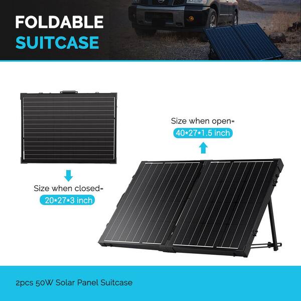 Renogy 100-Watt 12-Volt Foldable Suitcase Off-Grid Solar Kit