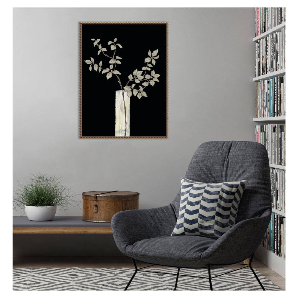 Beaded Bronze Framed Floral Still Life Canvas Art