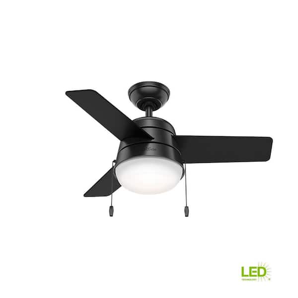 Led Indoor Matte Black Ceiling Fan, Home Depot Black Ceiling Fan