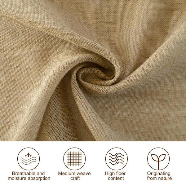 Wellco 5.3 ft. x 15 ft. 8.3 oz. Natural Burlap Fabric for Weed