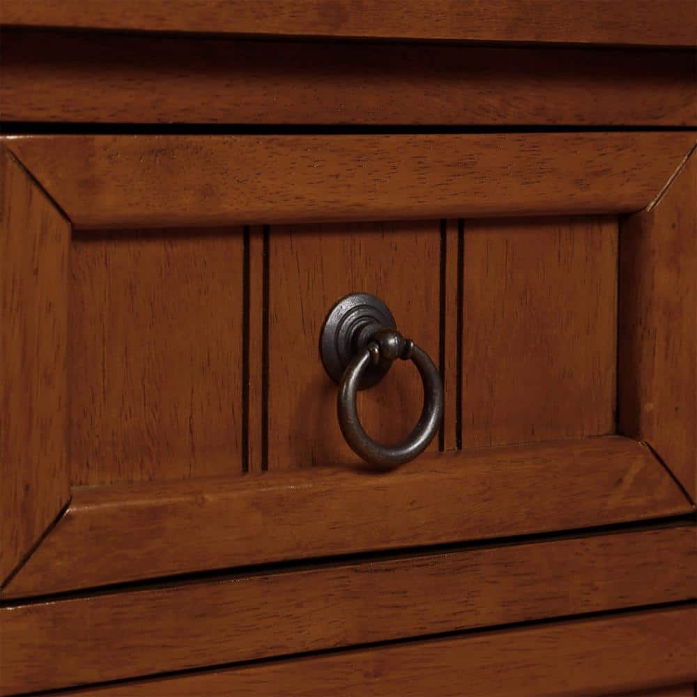 Elegant Cherry Wood Rectangular Hall Table with Storage Shelf and 3 Drawers