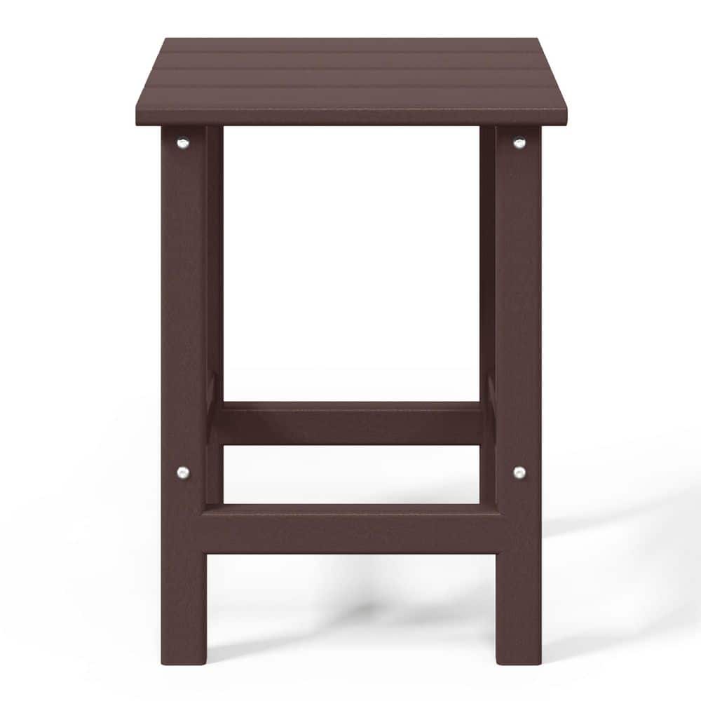 Dark Brown HDPE All-Weather Outdoor Patio Side Table