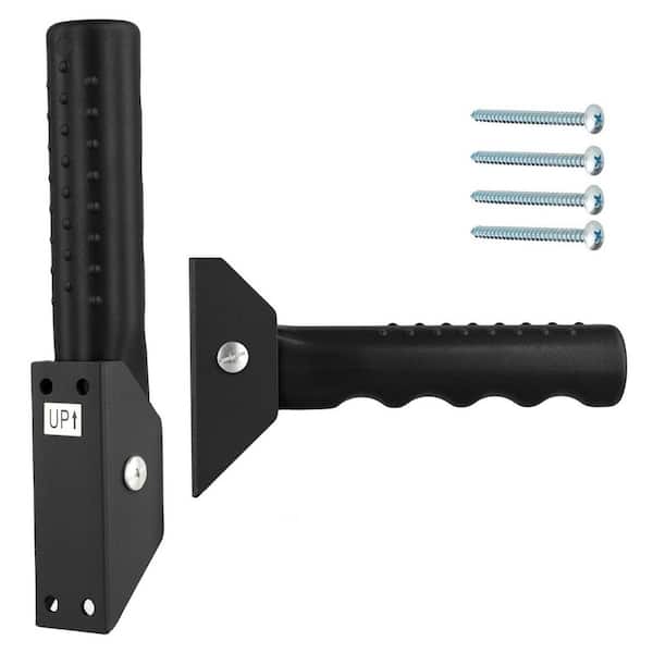 NVNOO 6.2 in. Flip Up Grab Bars for Doorway Stairs for Seniors, Garage Door Handles Stair Assistance for Elderly, Black