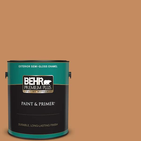 BEHR PREMIUM PLUS 1 gal. #PPU3-13 Glazed Ginger Semi-Gloss Enamel Exterior Paint & Primer