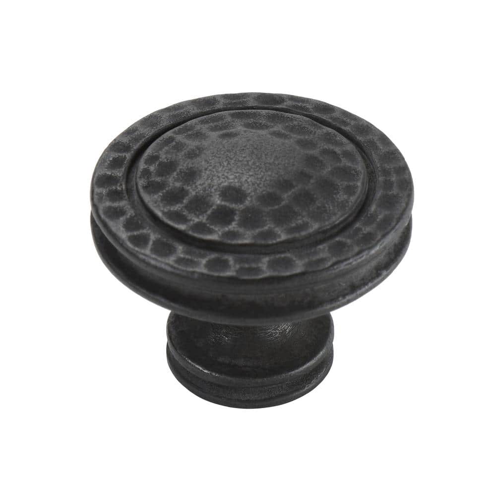 Black Iron Round Mushroom Knob with Matte Finish