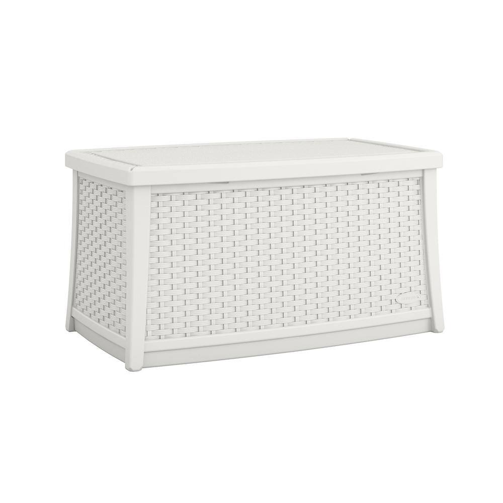 Ice Cube White Plastic Outdoor Coffee Table with Storage