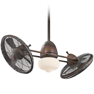 Gyro 42 in. Integrated LED Indoor Restoration Bronze Ceiling Fan with Wall Control