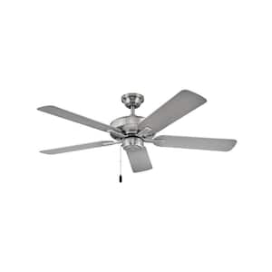 Hinkley Metro 52" 3-Speed Indoor/Outdoor Dual Mount Ceiling Fan, Brushed Nickel