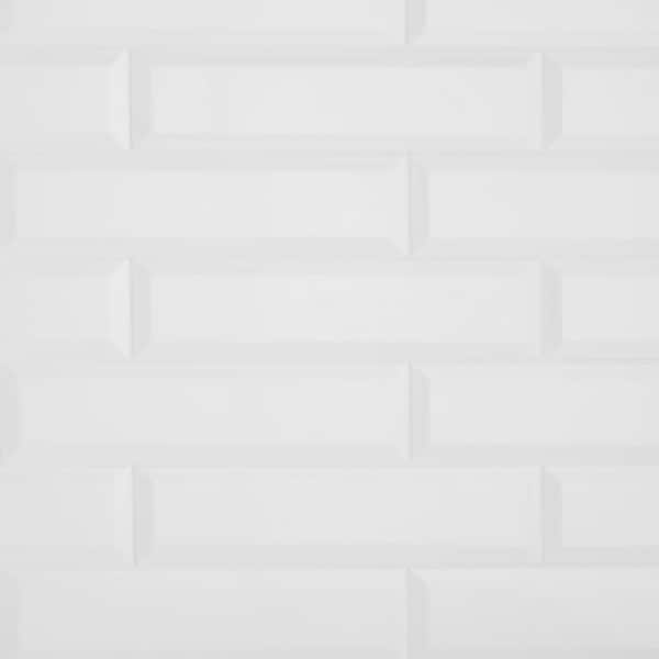 Daltile Restore 3 in. x 12 in. Ceramic Bevel Bright White Subway Tile (9 sq. ft. / case)