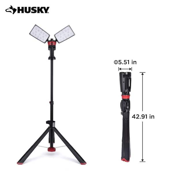 Husky 7000 Lumens Portable Corded LED Work Light with Tripod