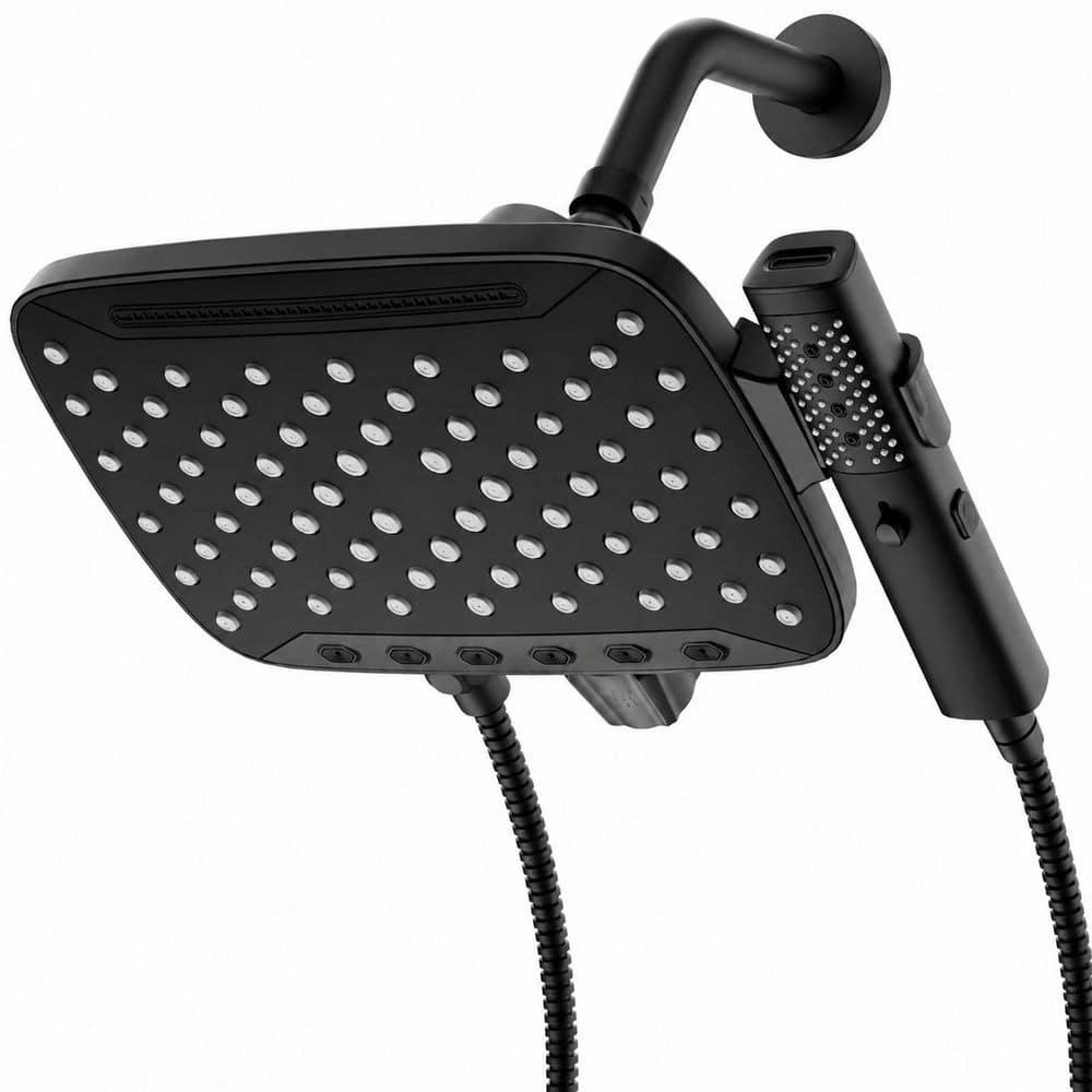 Matte Black Dual Shower Head Combo with 10 in. Rainfall Head, Handheld Spray, 7 Modes and 71 in. Hose price history on PriceWatchPro