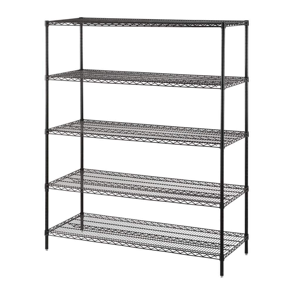HDX Black 5Shelf Steel Wire Garage Storage Shelving Unit (60 in. W x