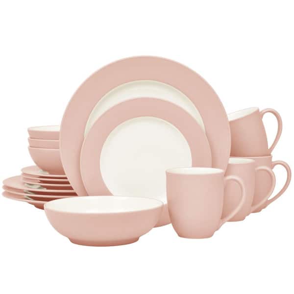 Noritake Colorwave Pink 16-Piece Rim (Pink) Stoneware Dinnerware