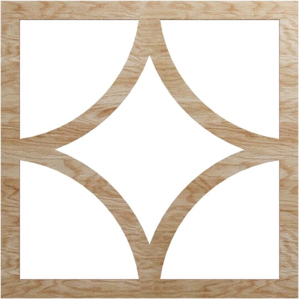Ekena Millwork 0.375 in. x 24 in. x 24 in. Wood (Red Oak) Medallion Moulding