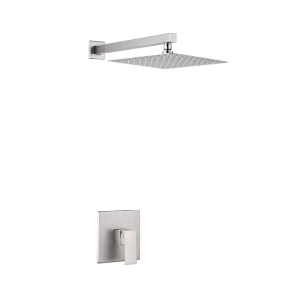 Single Handle 1-Spray Shower Faucet 2.5 GPM with 360 Degree Swivel in. Brushed Nickel