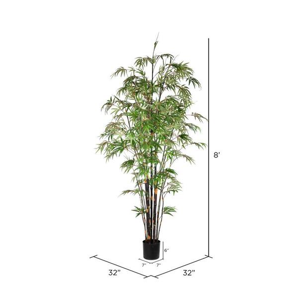 Vickerman 8 ft Artificial Potted Black Japanese Bamboo Tree