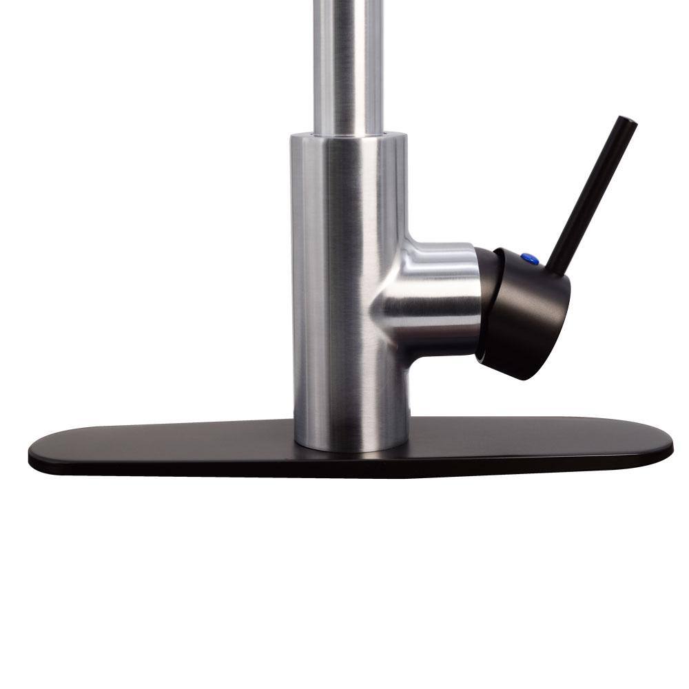 21" Matte Black Stainless Steel Pull Down Kitchen Faucet