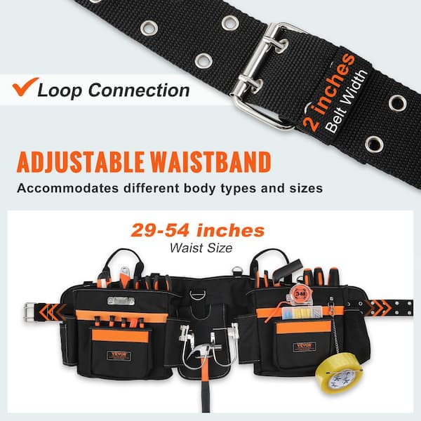 Cleaning Tool Belt with 4 Pockets and 3 Elastic Slots, Nylon Mesh Adjustable  Tool Belt Pouch for House Cleaning, Tool Pouch with Waist Belt Suitable  Wyz20959 - China Tool Bag and Multi